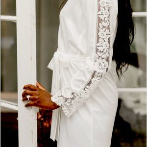 White bridal robe